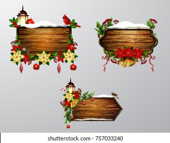Vector wooden christmas board