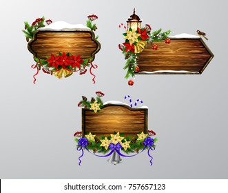 Vector wooden christmas board