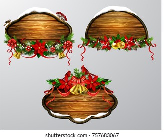 Vector wooden christmas board