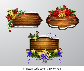 Vector wooden christmas board