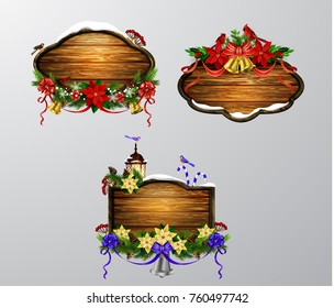 Vector wooden christmas board