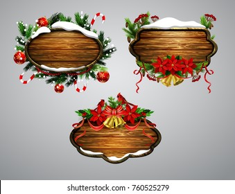 Vector wooden christmas board