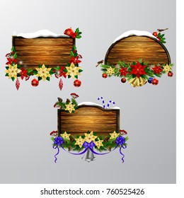 Vector wooden christmas board
