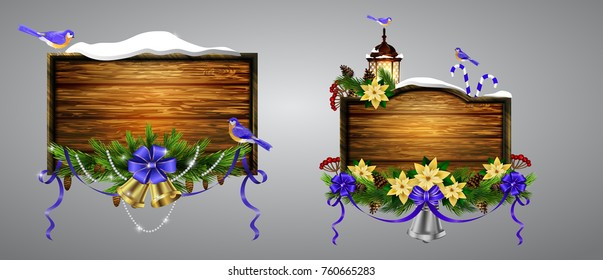 Vector wooden christmas board