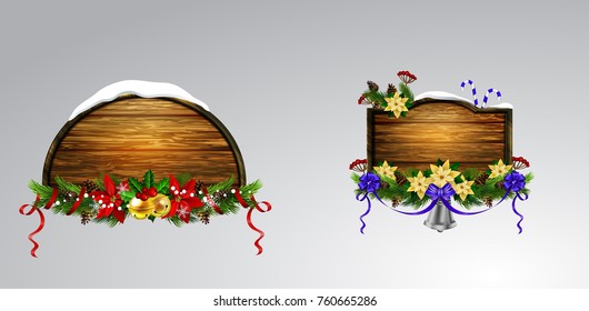 Vector wooden christmas board