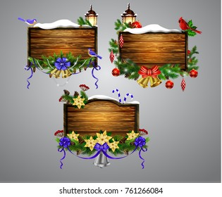 Vector wooden christmas board