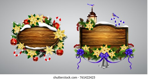 Vector wooden christmas board