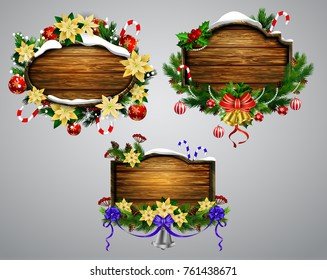 Vector wooden christmas board
