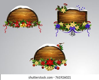 Vector wooden christmas board