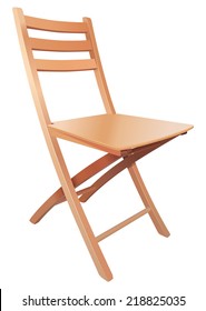 Vector wooden convertible chair on white background, raster image available