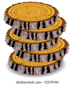 vector wooden cuts clip-art