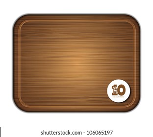 Vector wooden cutting board isolated on white background. Eps 10