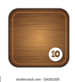 Vector wooden cutting board isolated on white background. Eps 10 illustration