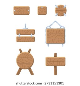 Vector wooden different signs with rivets