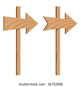 vector wooden direction arrows