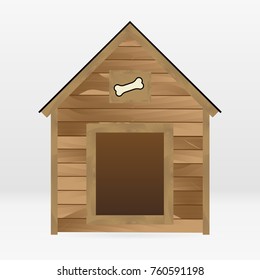 Vector wooden dog house  isolated on a background