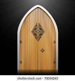 Vector Wooden Door Illustration