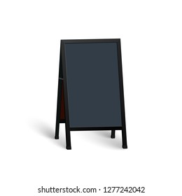 Vector wooden empty blank street sandwich board Isolated on White Background svg