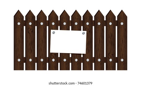 Vector wooden fence and advertisement with an empty place for text, eps10