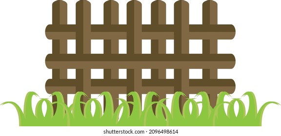 vector wooden fence design with elegant style can be used as an addition to the design of nature, panorama, playground, log house and building industry
