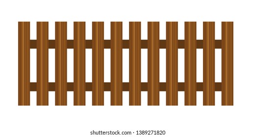 Vector wooden fence different forms. Wood boards silhouette construction in realictic style