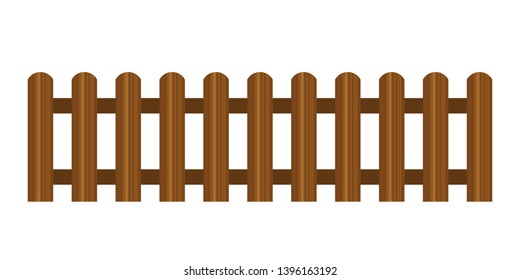 Vector wooden fence different forms. Wood boards silhouette construction in realictic style