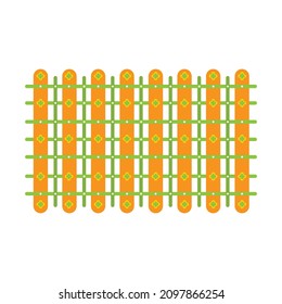 Vector wooden fence. funny, animation, advertisement, lesson, school, children, film