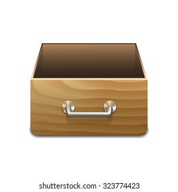 Vector Wooden File Cabinet for Documents. Vector illustration