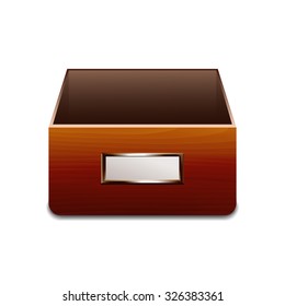 Vector Wooden File Cabinet for Documents. Vector illustration