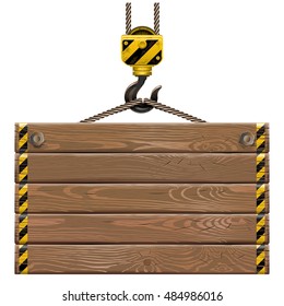 Vector Wooden Frame with Crane Hook