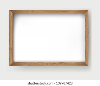 Vector wooden frame isolated on white