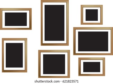 Vector wooden frame set.