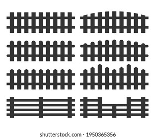 vector of a wooden garden fence