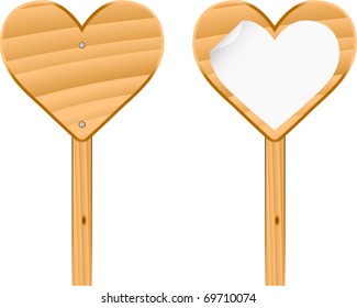 vector wooden love signs set 2