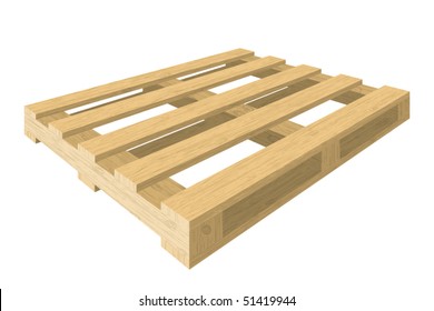 Vector wooden pallet - photo-realistic, 3d perspective view, fully scalable, editable colors