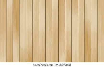 Vector wooden panel background. Horizontal realistic brown wood grain texture, natural textured wall, top view of empty wooden floor. Light parquet, textured surface with wood planks.