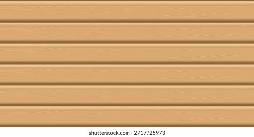 Vector wooden panel background. Horizontal realistic brown wood grain texture, natural textured wall, top view of empty wooden floor. Vintage parquet, textured surface with soft wood planks backdrop.