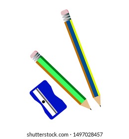 Vector wooden pencil with rubber eraser. Sharpened detailed office mockup, school instrument, creativity, idea, education and design symbol