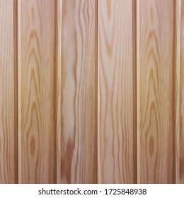 Vector wooden planks in the style of realism.Environmentally friendly lining for saunas and steam rooms. Background with a wooden texture of pine or larch.Backlog for a site selling veneer and lumber