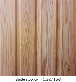 Vector wooden planks in the style of realism.Environmentally friendly lining for saunas and steam rooms.Board background with wooden texture of pine or larch.EPS 10.Photorealism