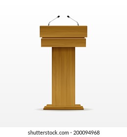 Vector Wooden Podium Tribune Rostrum Stand Stock Vector (Royalty Free ...