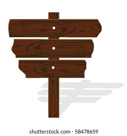 Vector wooden road-sing