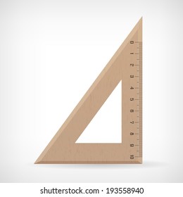 Vector wooden ruler illustration isolated from background