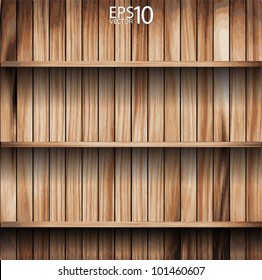 vector wooden shelves background