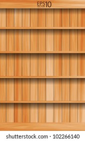 vector wooden shelves background