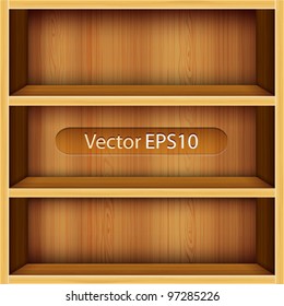 vector wooden shelves background