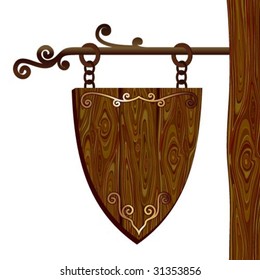 Vector wooden shield
