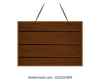 Vector wooden shield for text. An old banner for specifying information.