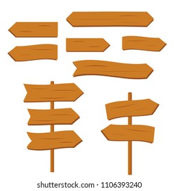 Vector wooden sign boards simple