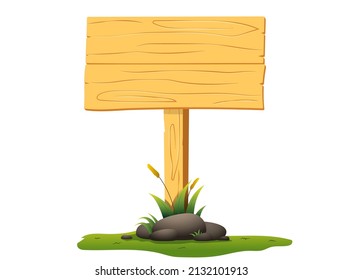 vector wooden sign isolated on white background